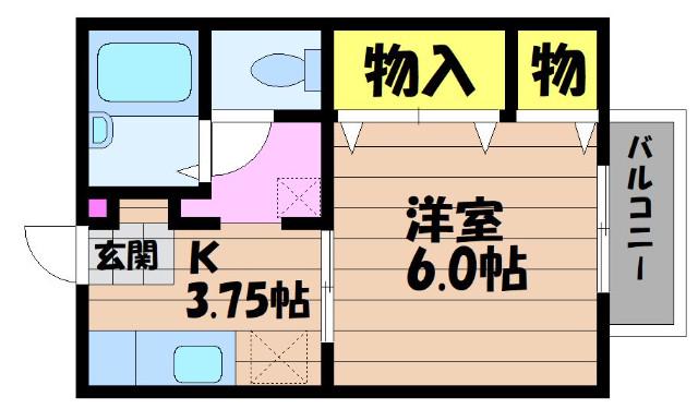 プチプラージュ(1K/2階)の間取り写真