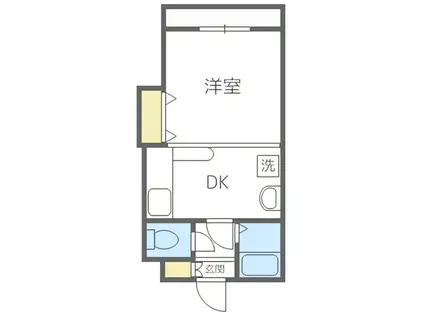 ハイフィールド89(1DK/1階)の間取り写真