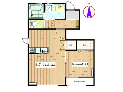 FIORE TOMIHISA (1LDK/1階)の間取り写真