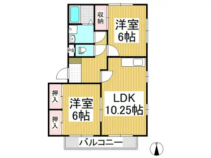 シンフォニーガーデンC(2LDK/1階)の間取り写真
