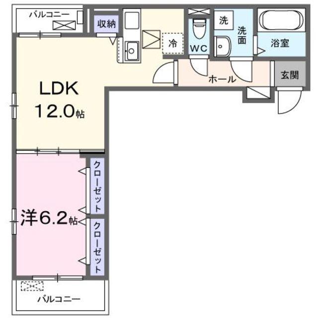 マル・ベラーノ(1LDK/1階)の間取り写真