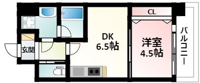 プレジオ江坂II(1DK/10階)の間取り写真