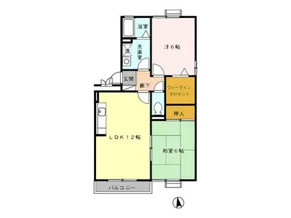 サクセス岩崎台(2LDK/2階)の間取り写真
