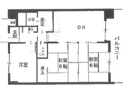 ロイヤルコーポ野田(3DK/3階)の間取り写真