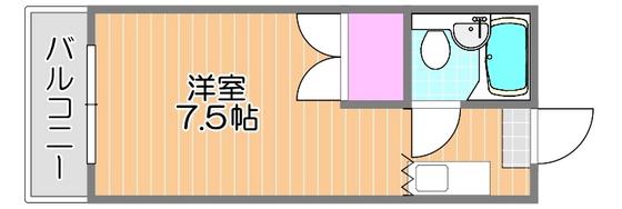 ホープ伊島A棟(1K/4階)の間取り写真