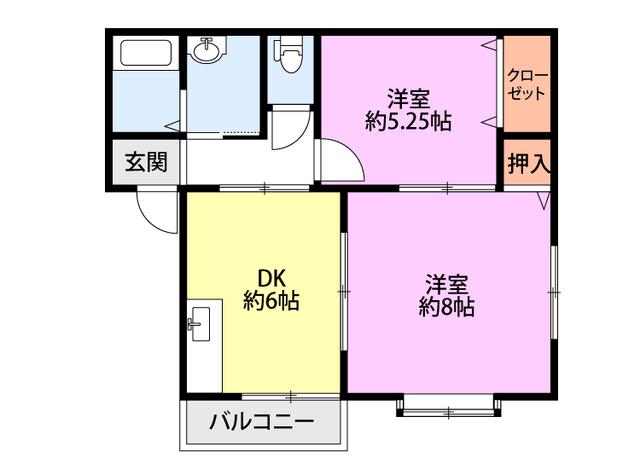 スターハイツII(2DK/2階)の間取り写真