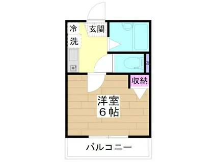 G.FLAP(1K/1階)の間取り写真