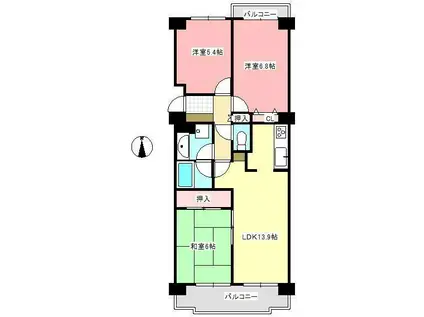 パークシティ三郷壱番館1212(3LDK/12階)の間取り写真