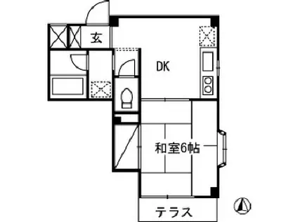 第2コーポミナミ(1DK/1階)の間取り写真