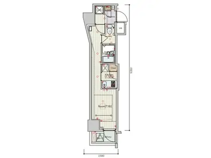 セリュークス大森(1K/6階)の間取り写真