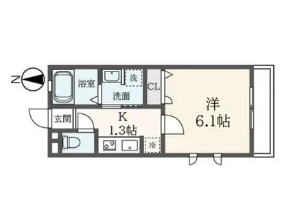 カーサ・カメーリャ(1K/1階)の間取り写真