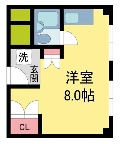 エルマーナ香枦園(ワンルーム/4階)の間取り写真