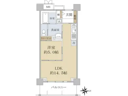 ザ・レジデンス芦屋スイート(1LDK/6階)の間取り写真