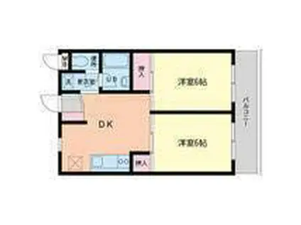 グリーンヒル・コーポ(2DK/1階)の間取り写真