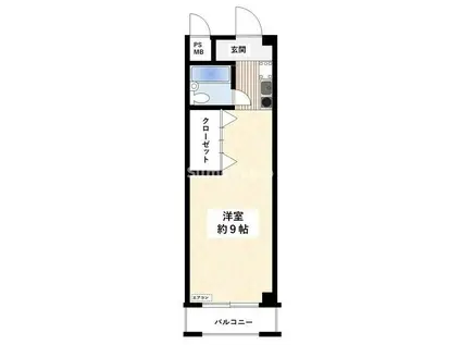 マブランシェット弦月(ワンルーム/5階)の間取り写真