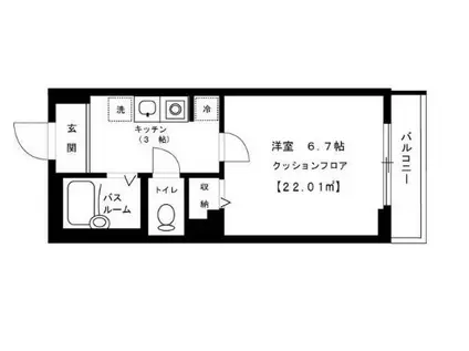 カーサ凛(1K/1階)の間取り写真