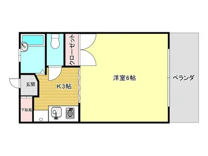コーポヤマノ(1K/3階)の間取り写真