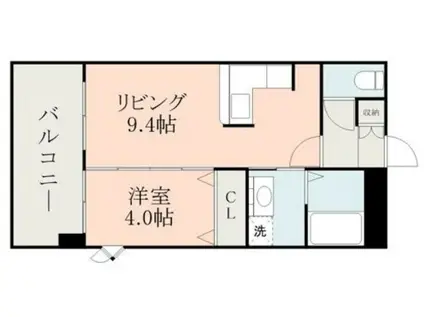 ニューガイアリルーム新大江NO.69(1LDK/7階)の間取り写真