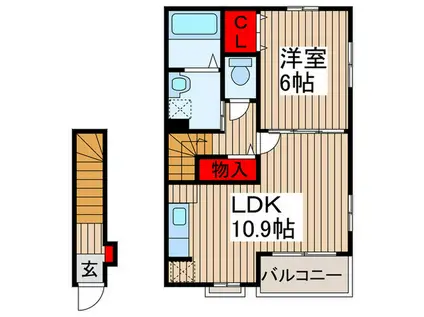 レジェンドIII(1LDK/2階)の間取り写真