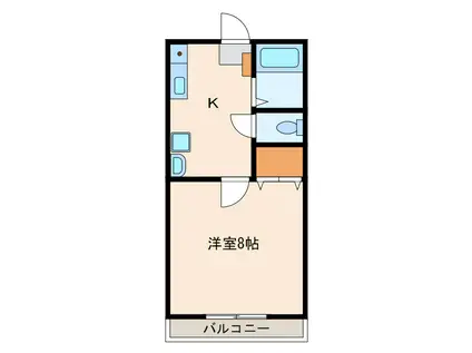 クレージュ(1K/2階)の間取り写真