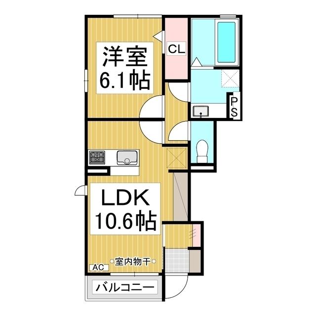 メゾン・ド・クーネル(1LDK/1階)の間取り写真