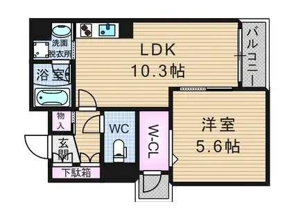 M.HILLS西本町(1LDK/4階)の間取り写真
