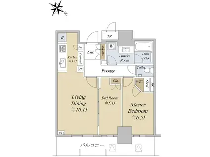 パークタワー西新宿(2LDK/21階)の間取り写真