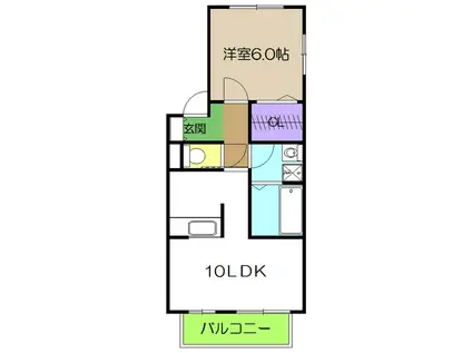 サニーコートA(1LDK/1階)の間取り写真