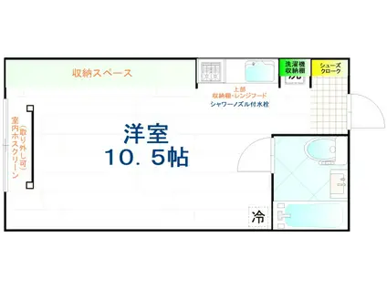 ハイツフレンド梅田(ワンルーム/2階)の間取り写真