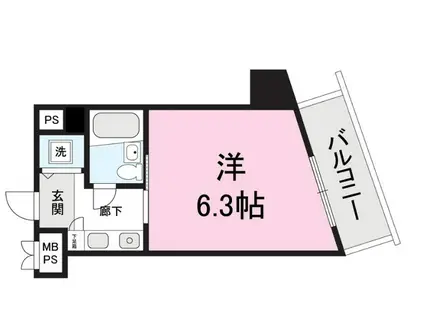 燕三条エクスプレスハイツ(1K/5階)の間取り写真