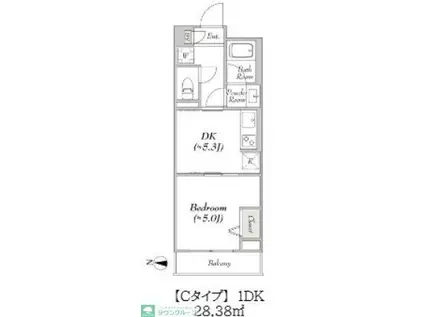 ルミークアン東陽町(1DK/2階)の間取り写真