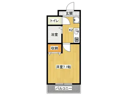 カーサ椥辻(1K/4階)の間取り写真