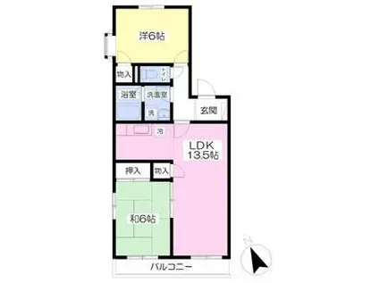 ルミナス高石(2LDK/2階)の間取り写真