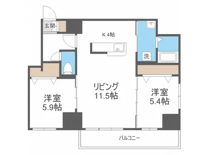 グラン札幌(2LDK/3階)の間取り写真