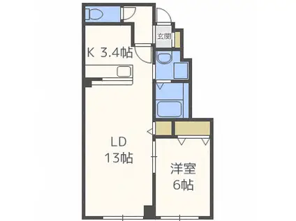 サン・ジーノ I(1LDK/1階)の間取り写真