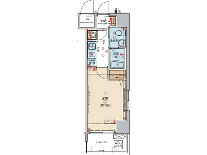 ロメック山手日暮里(1K/11階)の間取り写真