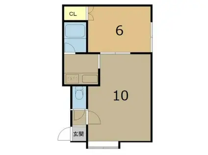 パークアベニュー富丘(1LDK/3階)の間取り写真