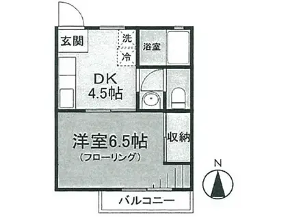 ロイヤルハイツⅡ(1DK/1階)の間取り写真