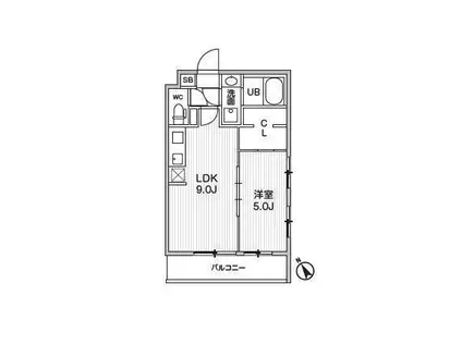 ALIVIS本八幡(1LDK/3階)の間取り写真