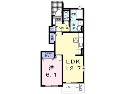 トランキル・ハリマ(1LDK/1階)の間取り写真