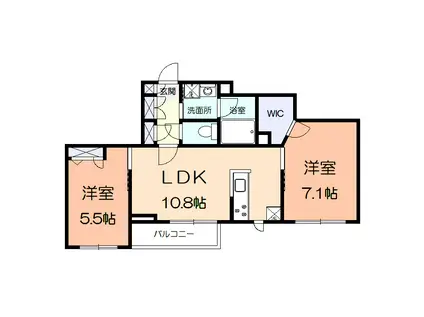 クレイン(2LDK/2階)の間取り写真