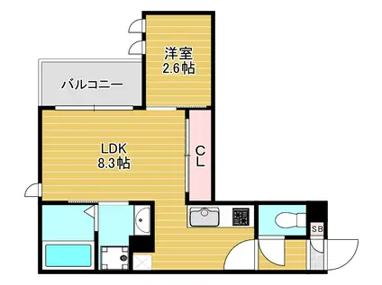 REGALEST江波(1LDK/2階)の間取り写真