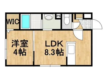 LIEN KITAHIROSHIMAIII(1LDK/4階)の間取り写真