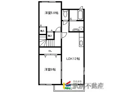 グリーンハイツ鷹取II(2LDK/2階)の間取り写真