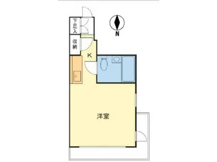 サントピヤマンション(ワンルーム/2階)の間取り写真