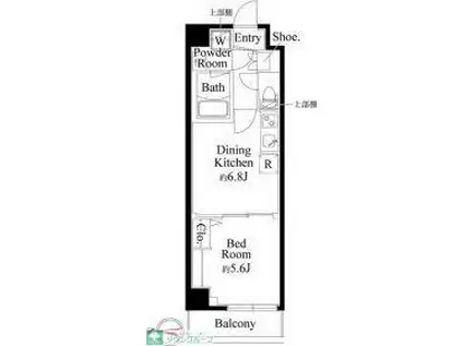 PRIMAL 両国II(1DK/3階)の間取り写真