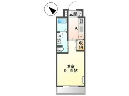 アレッサーノ(1K/3階)の間取り写真