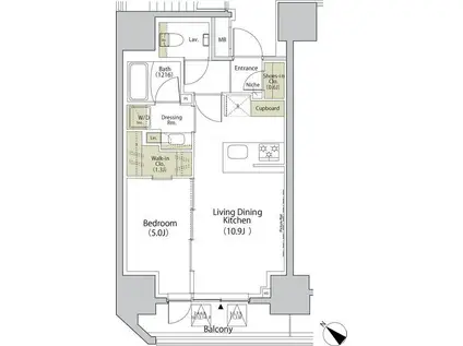 ザ・パークハビオ江古田(1LDK/4階)の間取り写真