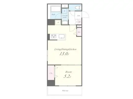 水神櫻郷レジデンス(1LDK/4階)の間取り写真