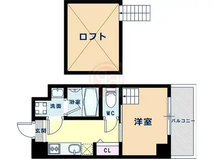 アルチェ阿倍野(1K/7階)の間取り写真